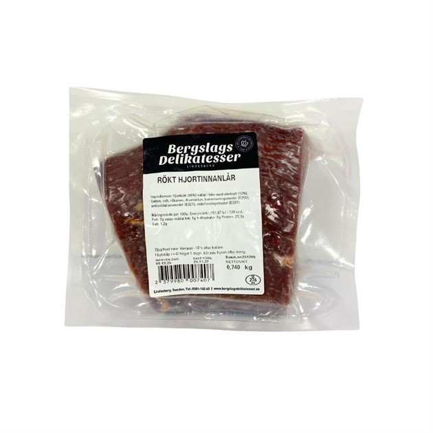 Hjortinnanlår varmrökt Sverige kg